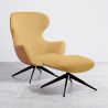 Contemporary Upholstered Design Armchair with Footrest - Derta image 9