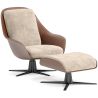 Contemporary Upholstered Design Armchair with Footrest - Asher image 9