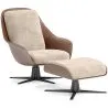Buy Contemporary Upholstered Design Armchair with Footrest - Asher White 61066
