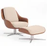 Contemporary Upholstered Design Armchair with Footrest - Asher image 9