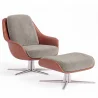 Contemporary Upholstered Design Armchair with Footrest - Asher image 9