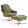 Contemporary Upholstered Design Armchair with Footrest - Asher image 9