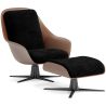 Contemporary Upholstered Design Armchair with Footrest - Asher image 9