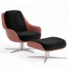 Contemporary Upholstered Design Armchair with Footrest - Asher image 9