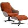 Contemporary Upholstered Design Armchair with Footrest - Asher image 9