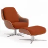 Contemporary Upholstered Design Armchair with Footrest - Asher image 9