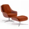 Contemporary Upholstered Design Armchair with Footrest - Asher image 9