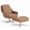 Contemporary Upholstered Design Armchair with Footrest - Asher image 9