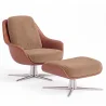 Contemporary Upholstered Design Armchair with Footrest - Asher image 9