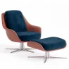 Contemporary Upholstered Design Armchair with Footrest - Asher image 9