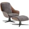 Buy Contemporary Upholstered Design Armchair with Footrest - Asher Dark grey 61066