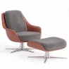 Contemporary Upholstered Design Armchair with Footrest - Asher image 9