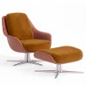 Contemporary Upholstered Design Armchair with Footrest - Asher image 9
