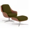 Contemporary Upholstered Design Armchair with Footrest - Asher image 9