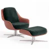 Contemporary Upholstered Design Armchair with Footrest - Asher image 9