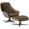 Contemporary Upholstered Design Armchair with Footrest - Asher image 9