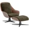 Buy Contemporary Upholstered Design Armchair with Footrest - Asher Taupe 61066