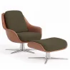 Contemporary Upholstered Design Armchair with Footrest - Asher image 9