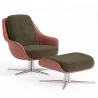 Contemporary Upholstered Design Armchair with Footrest - Asher image 9
