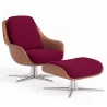 Contemporary Upholstered Design Armchair with Footrest - Asher image 9