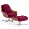 Contemporary Upholstered Design Armchair with Footrest - Asher image 9
