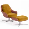 Contemporary Upholstered Design Armchair with Footrest - Asher image 9