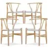 Buy Pack of 4 Dining Chairs Wooden - Scandinavian Style - Wish Natural wood 61556
