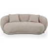 Buy Curved Contemporary Style Design Sofa Upholstered in Chenille - 3 Seater - Curvy Beige 61557