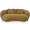 Buy Curved Contemporary Style Design Sofa Upholstered in Chenille - 3 Seater - Curvy Mustard 61557