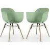 Buy Dining Chair - Scandinavian Design - Wooden Legs - Pack of 2 - Nordika Pastel green 61561