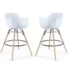 Pack of 2 Bar Stools Scandinavian Design - Wooden Legs - Nordika image 9