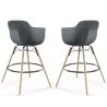 Pack of 2 Bar Stools Scandinavian Design - Wooden Legs - Nordika image 9