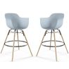 Pack of 2 Bar Stools Scandinavian Design - Wooden Legs - Nordika image 9