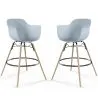 Buy Bar Stool - Scandinavian Design - Wooden Legs - Pack of 2 - Nordika Light grey 61562