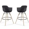 Pack of 2 Bar Stools Scandinavian Design - Wooden Legs - Nordika image 9