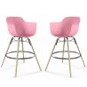 Pack of 2 Bar Stools Scandinavian Design - Wooden Legs - Nordika image 9