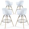 Pack of 4 Bar Stools Scandinavian Design - Wooden Legs - Nordika image 9