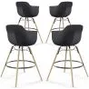 Bar Stool - Scandinavian Design - Wooden Legs - Pack of 4 - Nordika image 9
