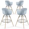 Pack of 4 Bar Stools Scandinavian Design - Wooden Legs - Nordika image 9