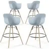 Bar Stool - Scandinavian Design - Wooden Legs - Pack of 4 - Nordika image 9