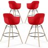 Pack of 4 Bar Stools Scandinavian Design - Wooden Legs - Nordika image 9