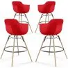 Bar Stool - Scandinavian Design - Wooden Legs - Pack of 4 - Nordika image 9