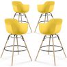 Pack of 4 Bar Stools Scandinavian Design - Wooden Legs - Nordika image 9