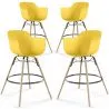 Bar Stool - Scandinavian Design - Wooden Legs - Pack of 4 - Nordika image 9