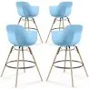 Bar Stool - Scandinavian Design - Wooden Legs - Pack of 4 - Nordika image 9