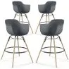Bar Stool - Scandinavian Design - Wooden Legs - Pack of 4 - Nordika image 9