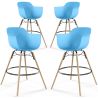 Pack of 4 Bar Stools Scandinavian Design - Wooden Legs - Nordika image 9