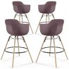 Pack of 4 Bar Stools Scandinavian Design - Wooden Legs - Nordika image 9