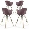 Bar Stool - Scandinavian Design - Wooden Legs - Pack of 4 - Nordika image 9