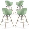 Pack of 4 Bar Stools Scandinavian Design - Wooden Legs - Nordika image 9